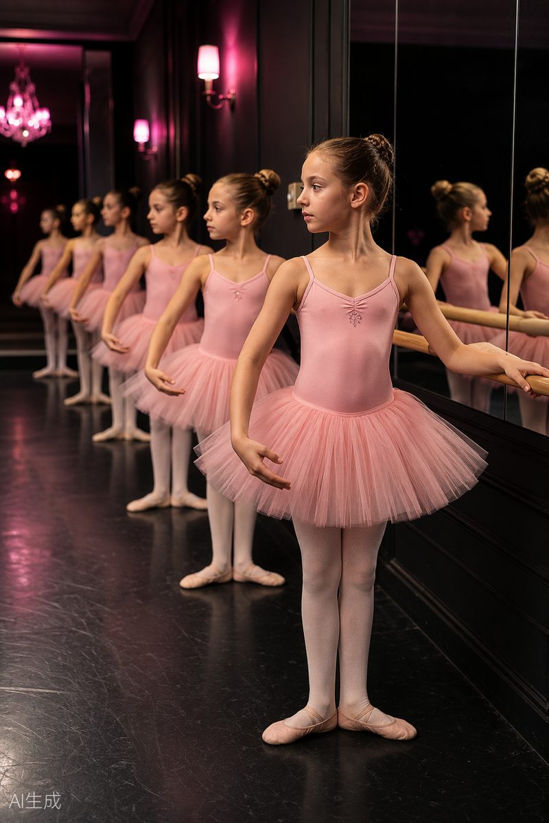 Turma de ballet infantil na barra