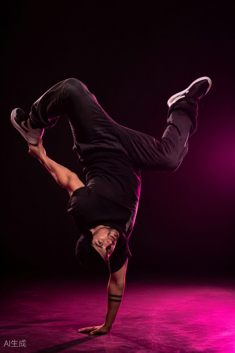 Dançarino de hip hop em movimento